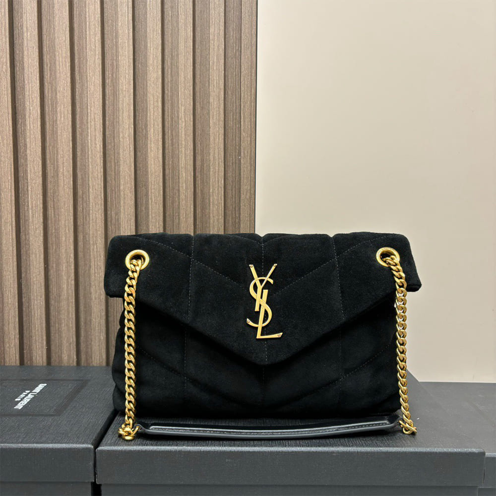 YSL PUFFER small in suede