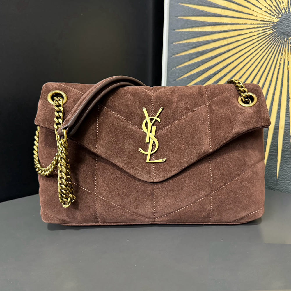 YSL PUFFER small in suede