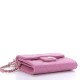CHANEL Caviar Quilted Card Holder On Chain Pink