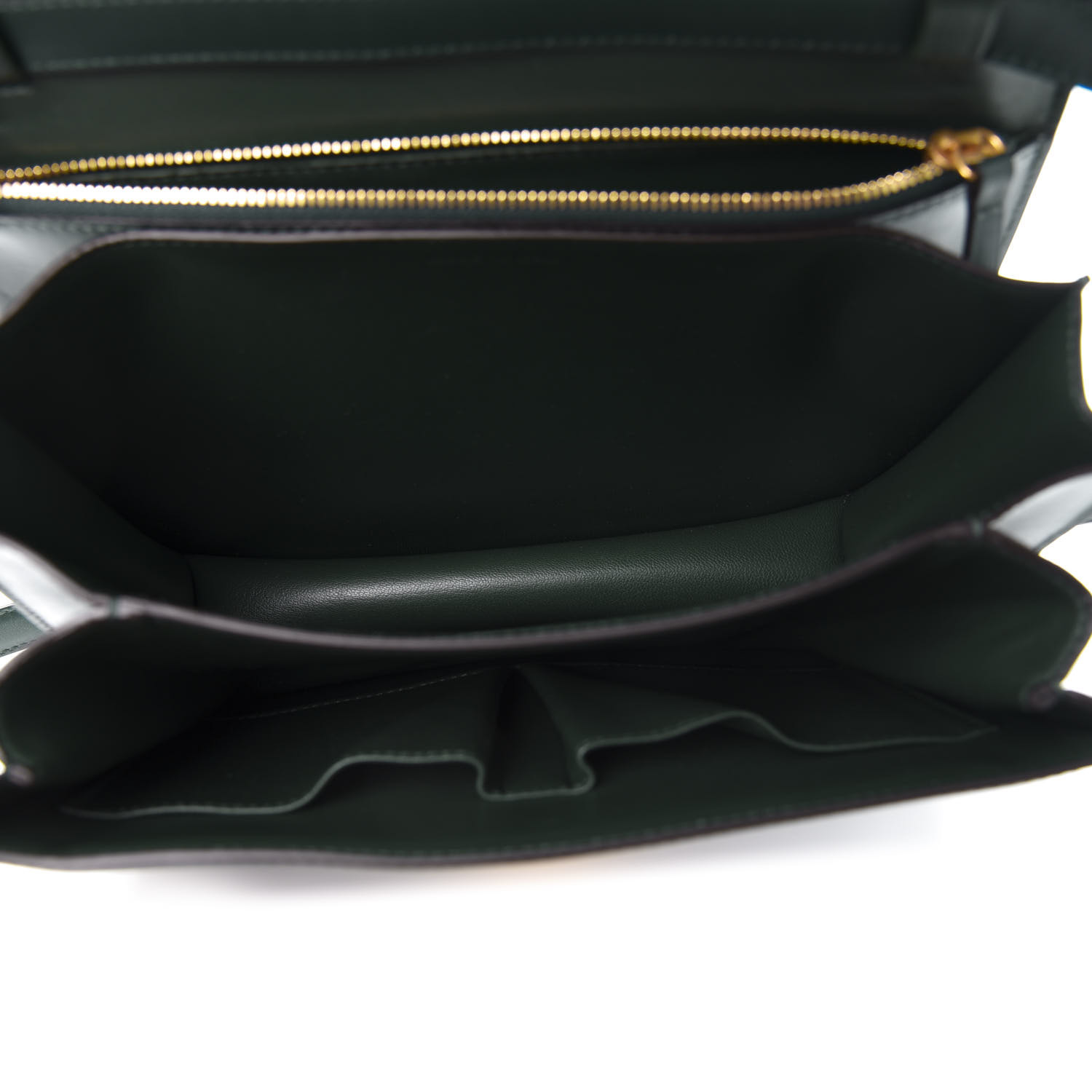 CELINE Box Calfskin Medium Classic Box Flap Dark Green