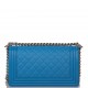 Chanel Blue Quilted Calfskin Medium Boy Bag Silver Hardware
