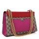 GUCCI GG Supreme Monogram Medium Padlock Shoulder Bag Hibiscus Pink