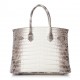 HERMES Matte Niloticus Crocodile Himalaya Birkin Blanc